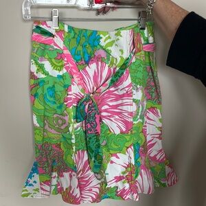 Nanette Lepore Floral Pink and Green Skirt